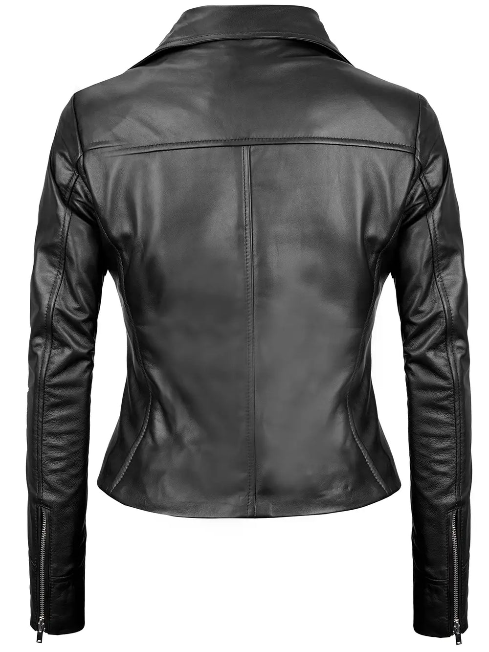 Black leather moto jacket