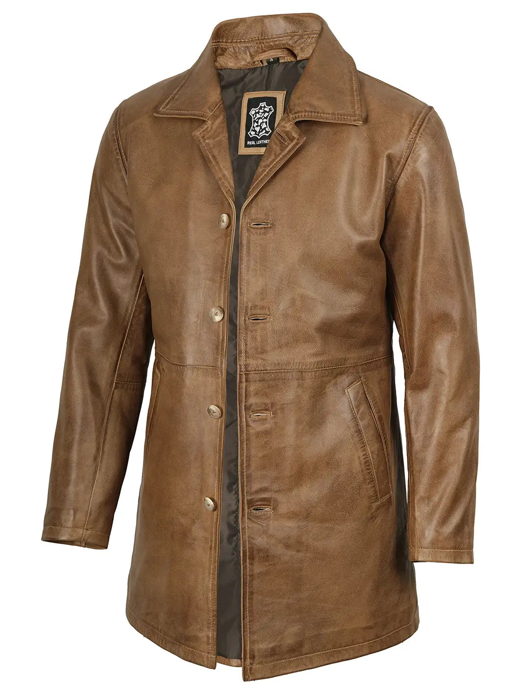 Big And Tall Leather Jackets For Men Men's 5-Buttons Lambskin