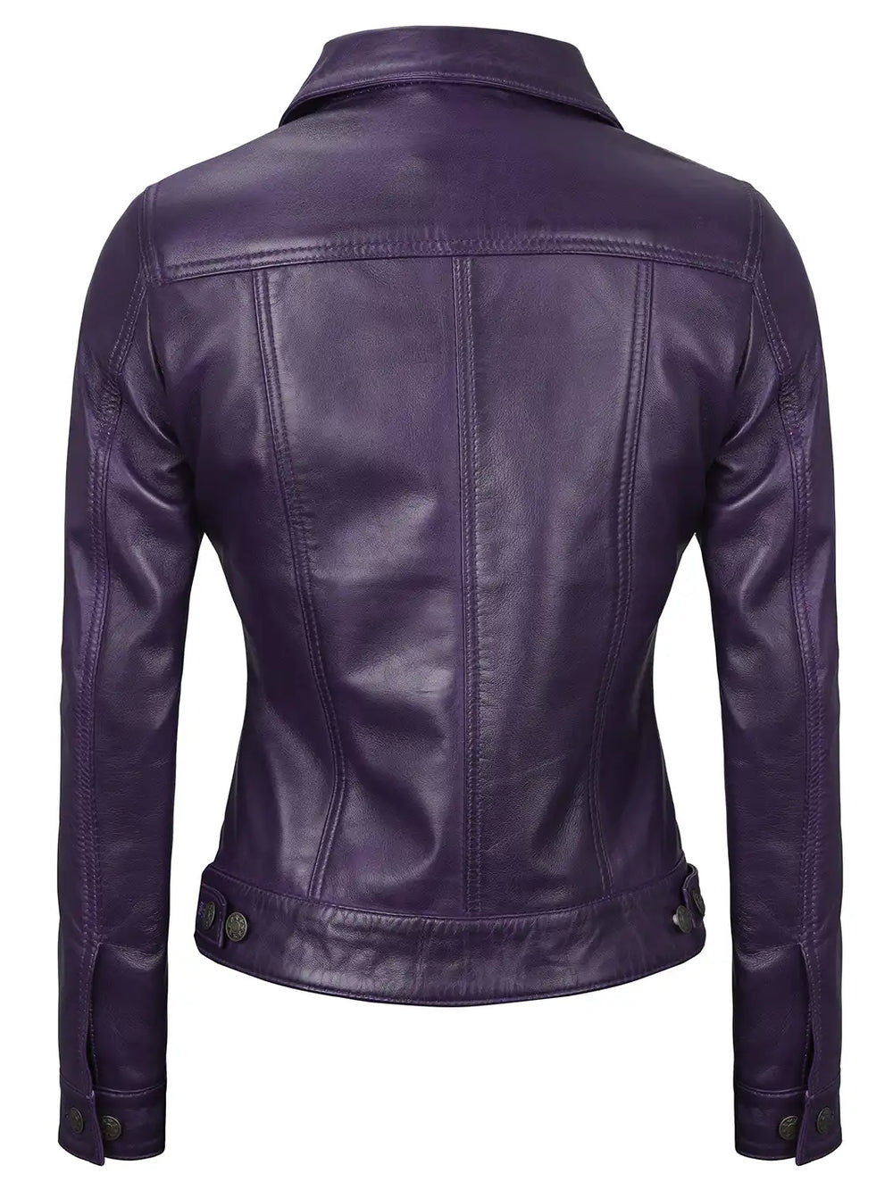 Women leather trucker jacket
