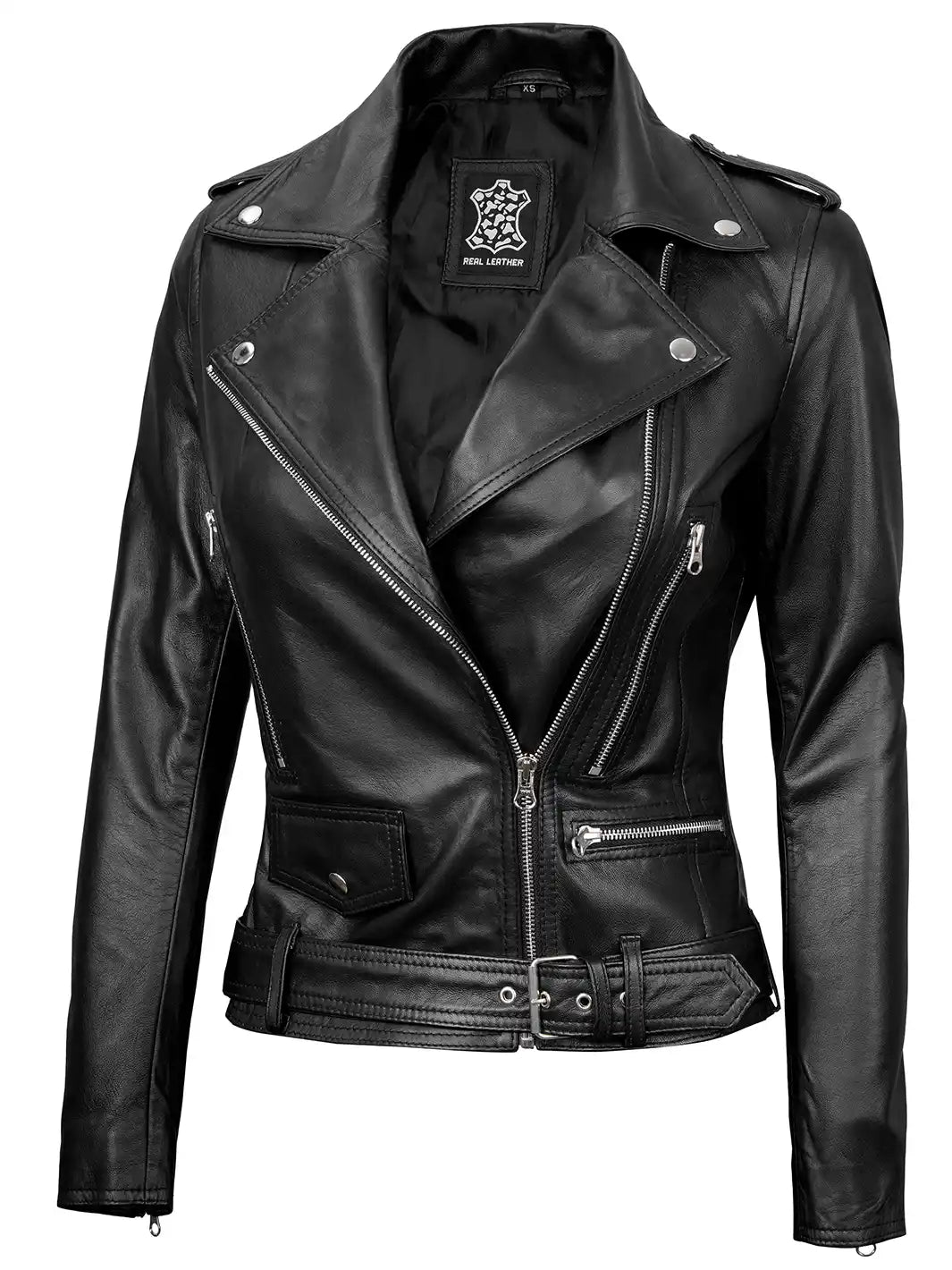 Womens leather motorcyclejacket