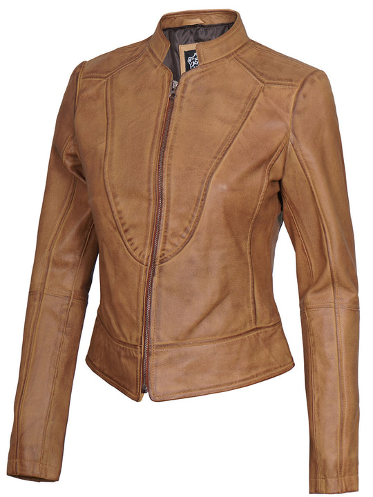 Womens Leather Biker Jacket