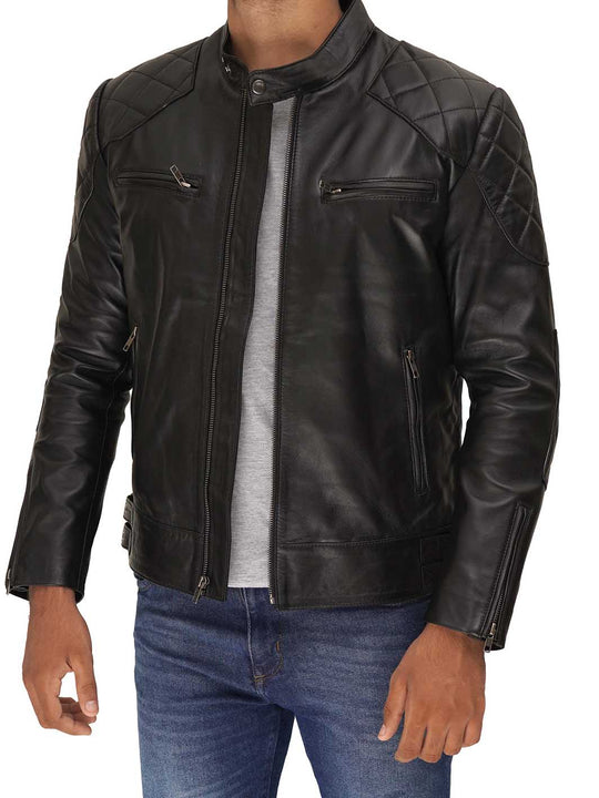 David Beckham Leather Black Jacket Decrum 