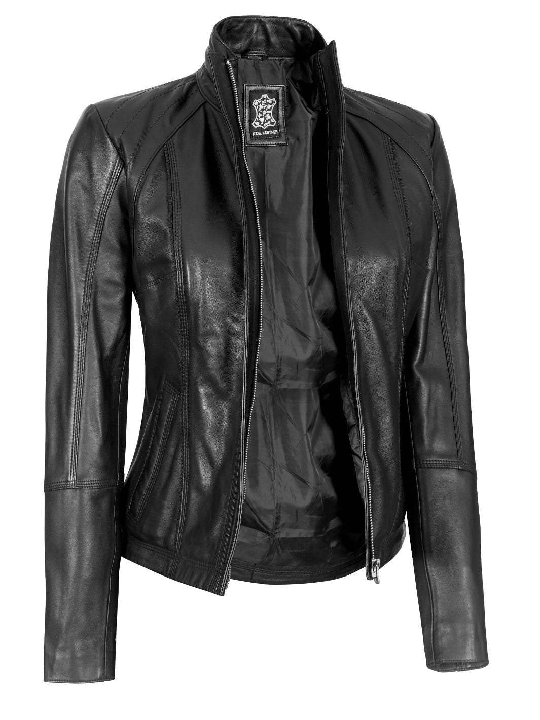 Womens leather moto leather