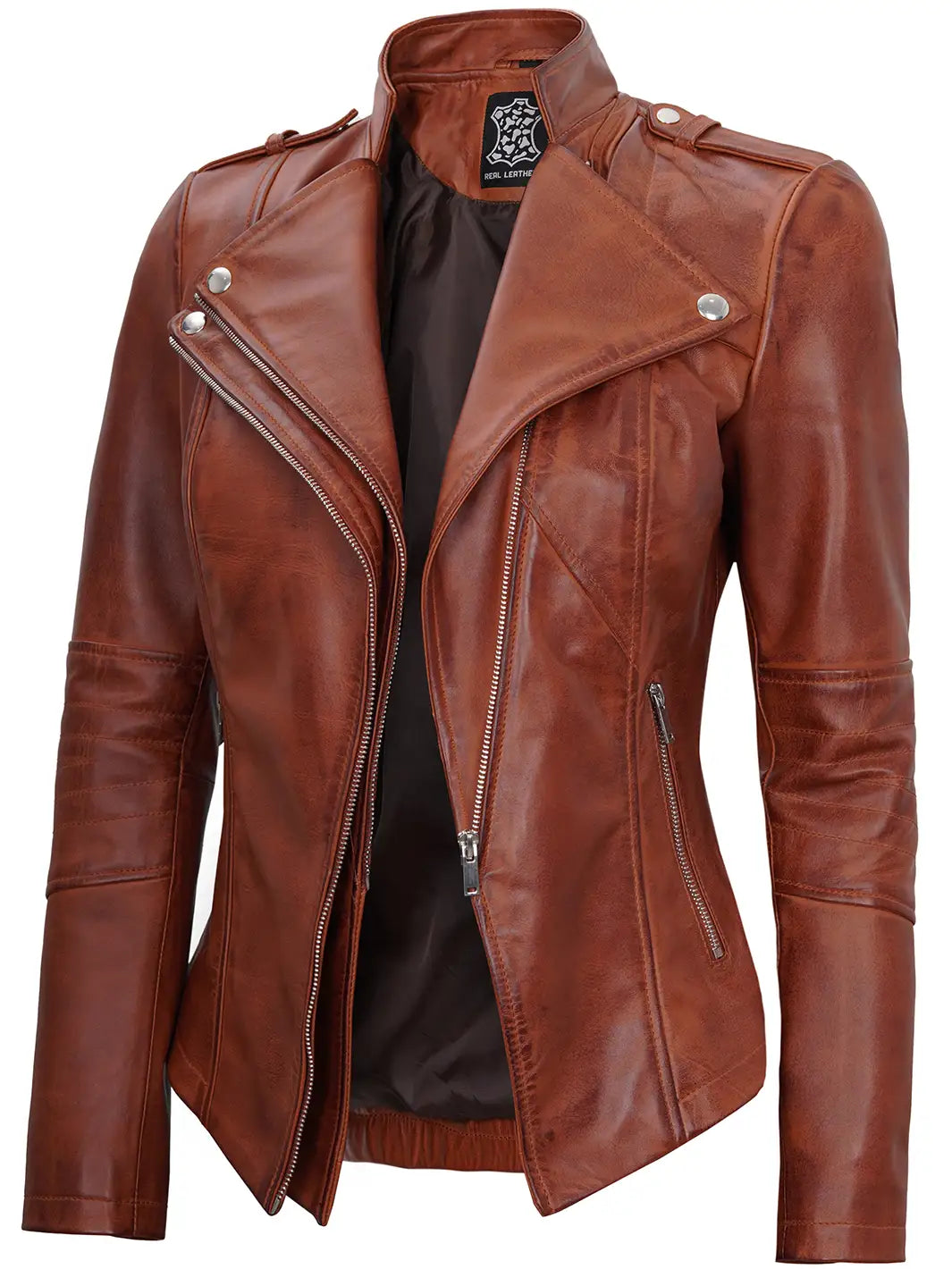 Biker leather jacket womens