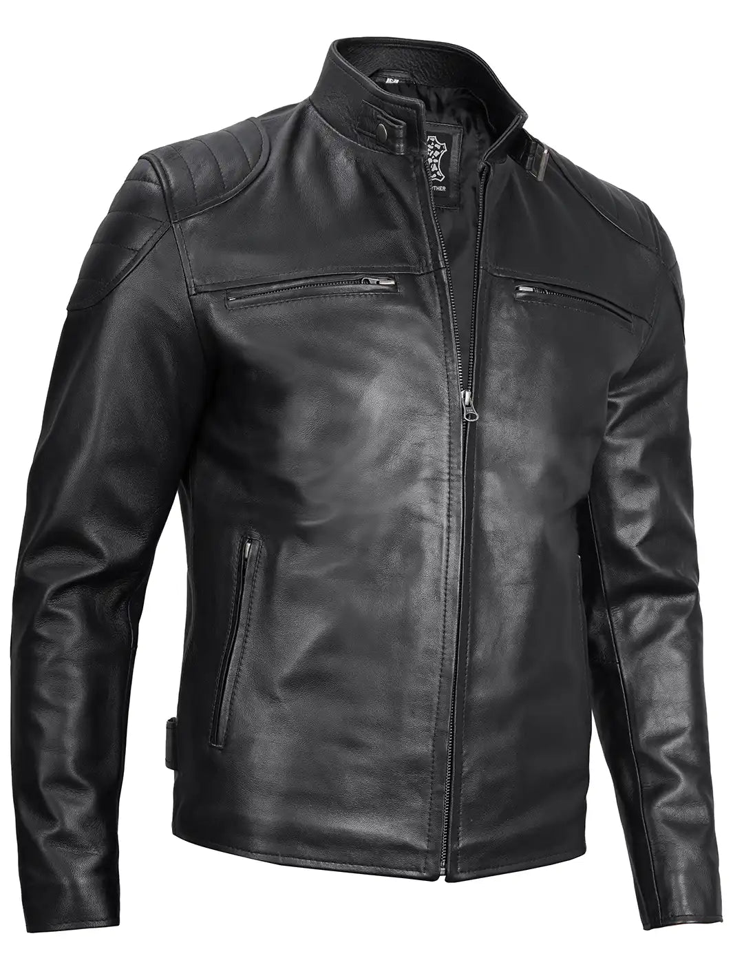 Black mens leather jacket