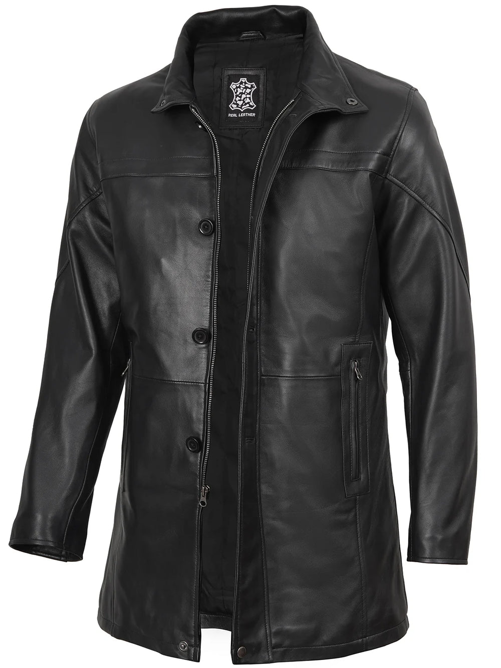 M】OVY Waterproof Calf Leather Car Coat M】OVY Waterproof Calf
