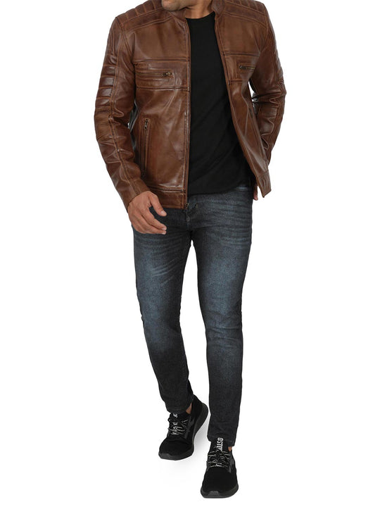 mens cafe racer leather jacket