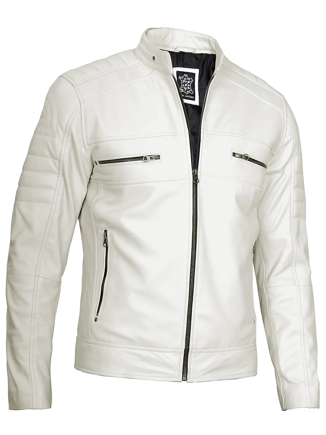 Cafe racer leather jacket for men