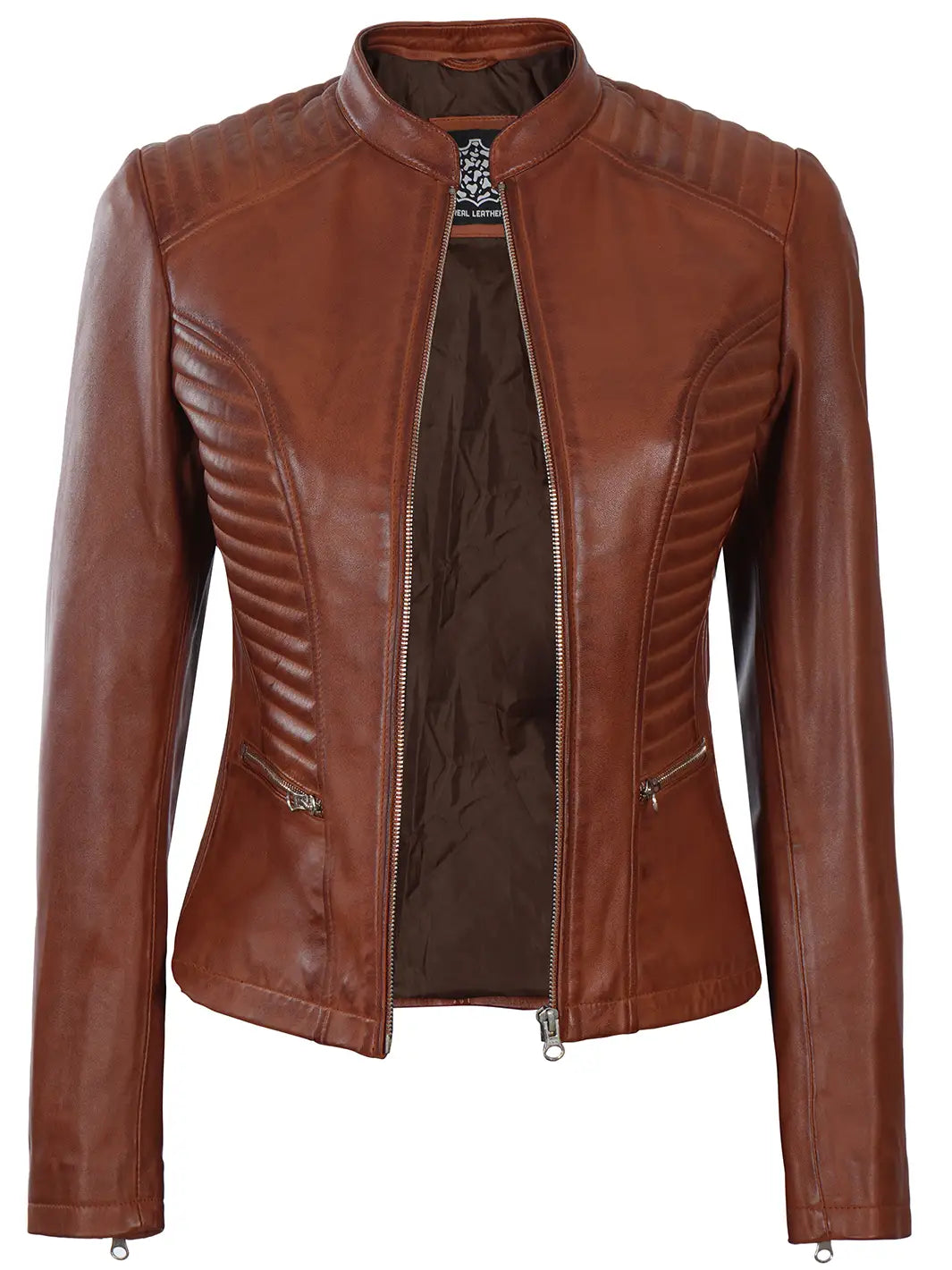 Cafe racer women leather jacket