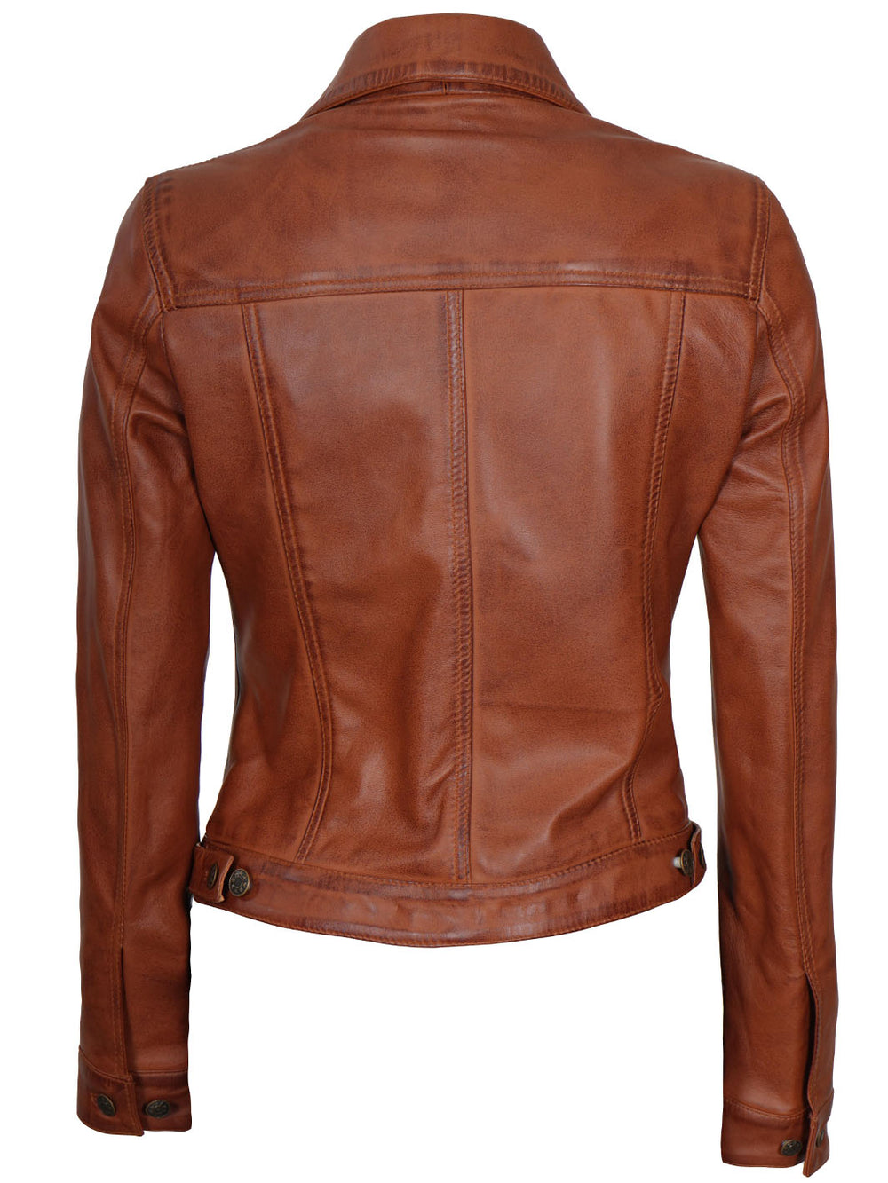 Cognac Trucker Leather Jacket