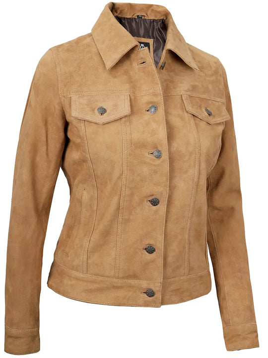 Light brown suede leather jacket