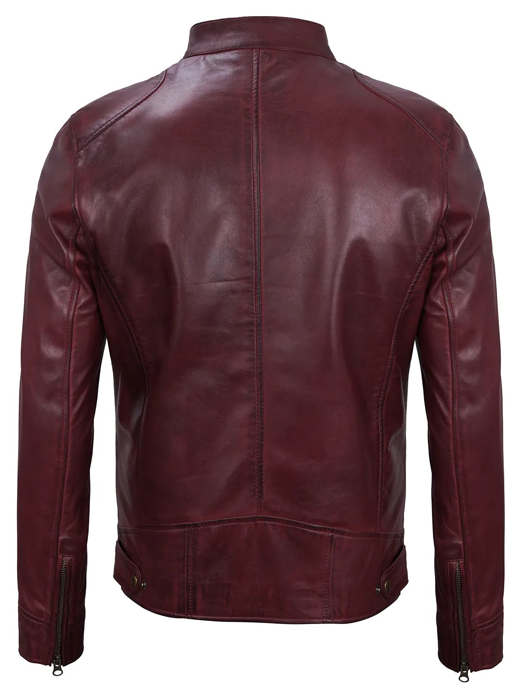 Maroon mens leathher jacket
