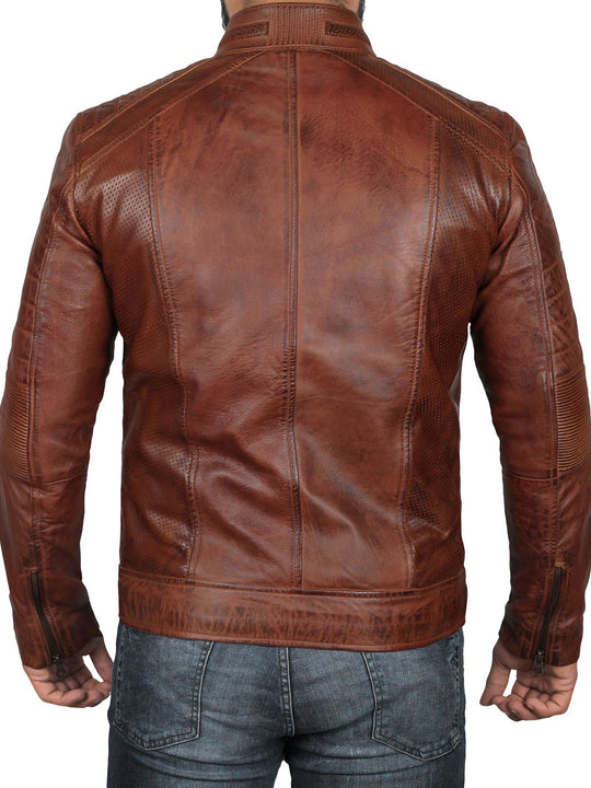 Mens Cafe Racer Leather Jacket
