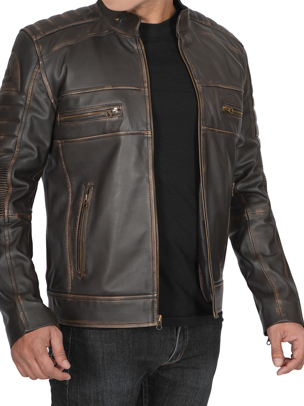 Brown Real Leather Jacket for men
