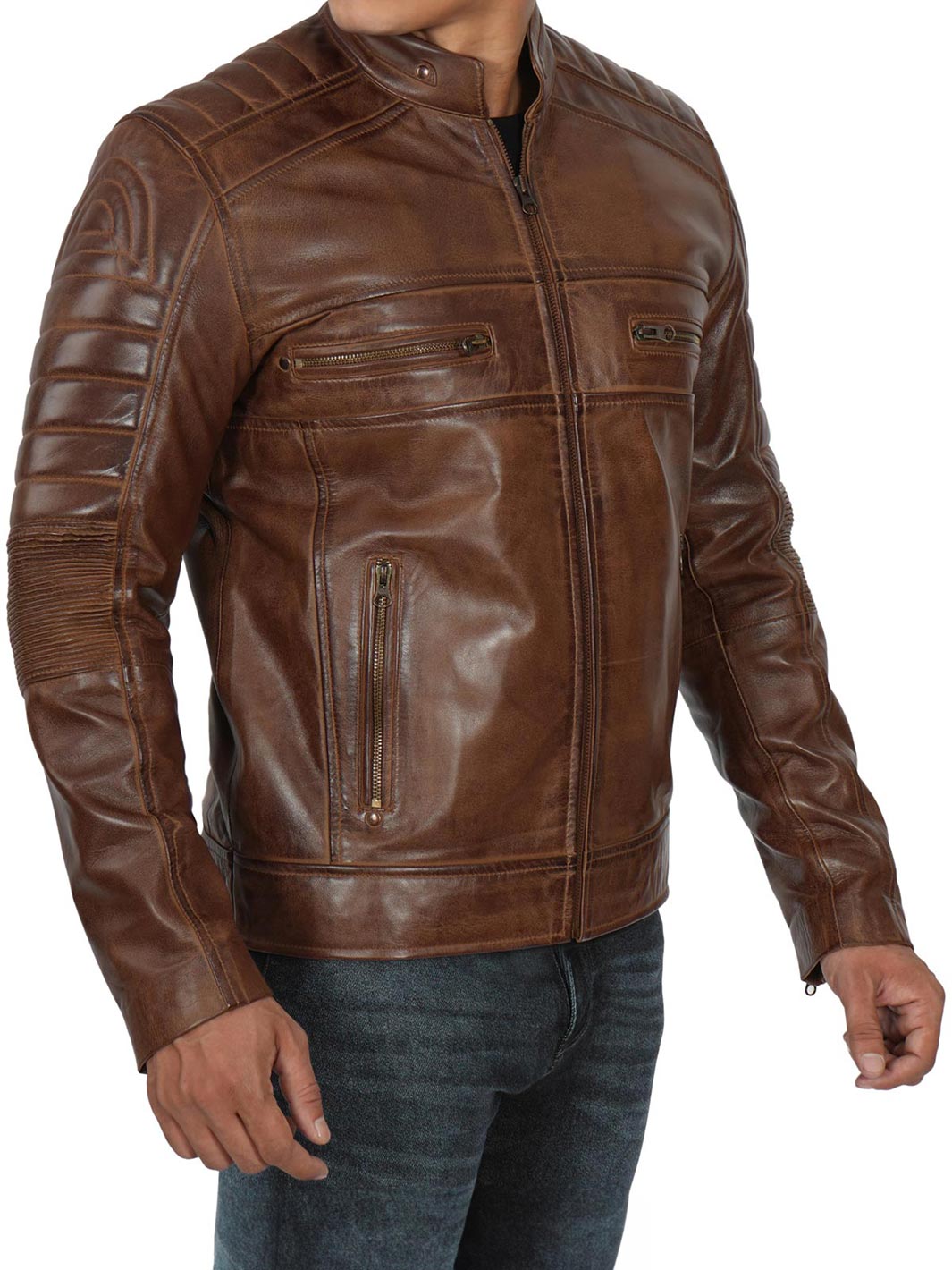 coffee mens leather jacket