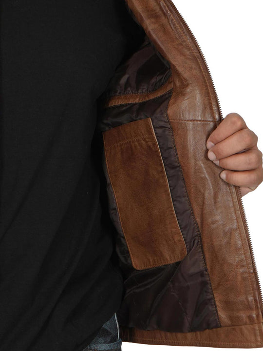 coffee leather jacket for men