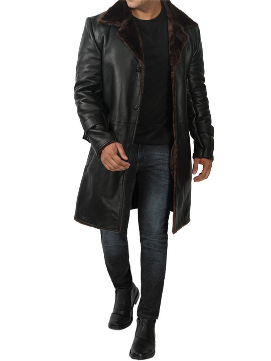 Mens Real Leather Shearling coat