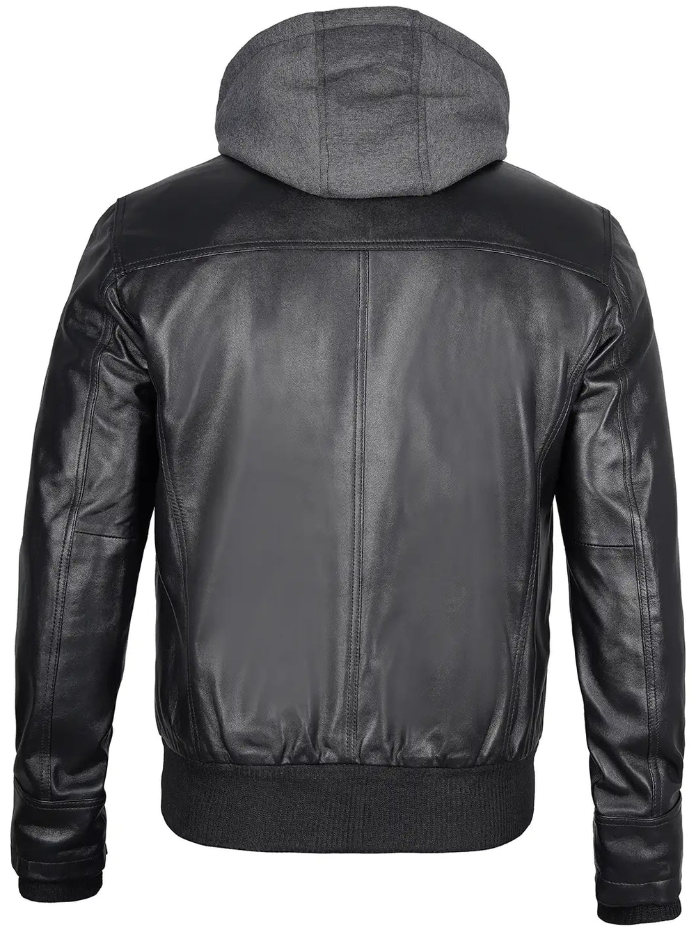 mens hooded leather jacket