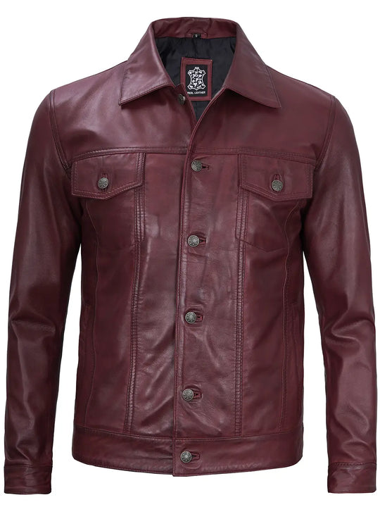 Mens real leather jacket