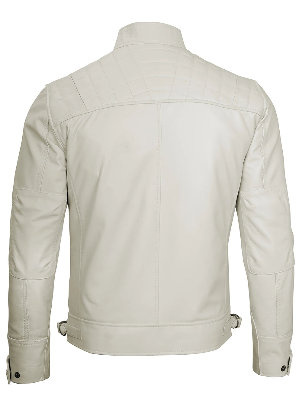Mens real leather jacket off white