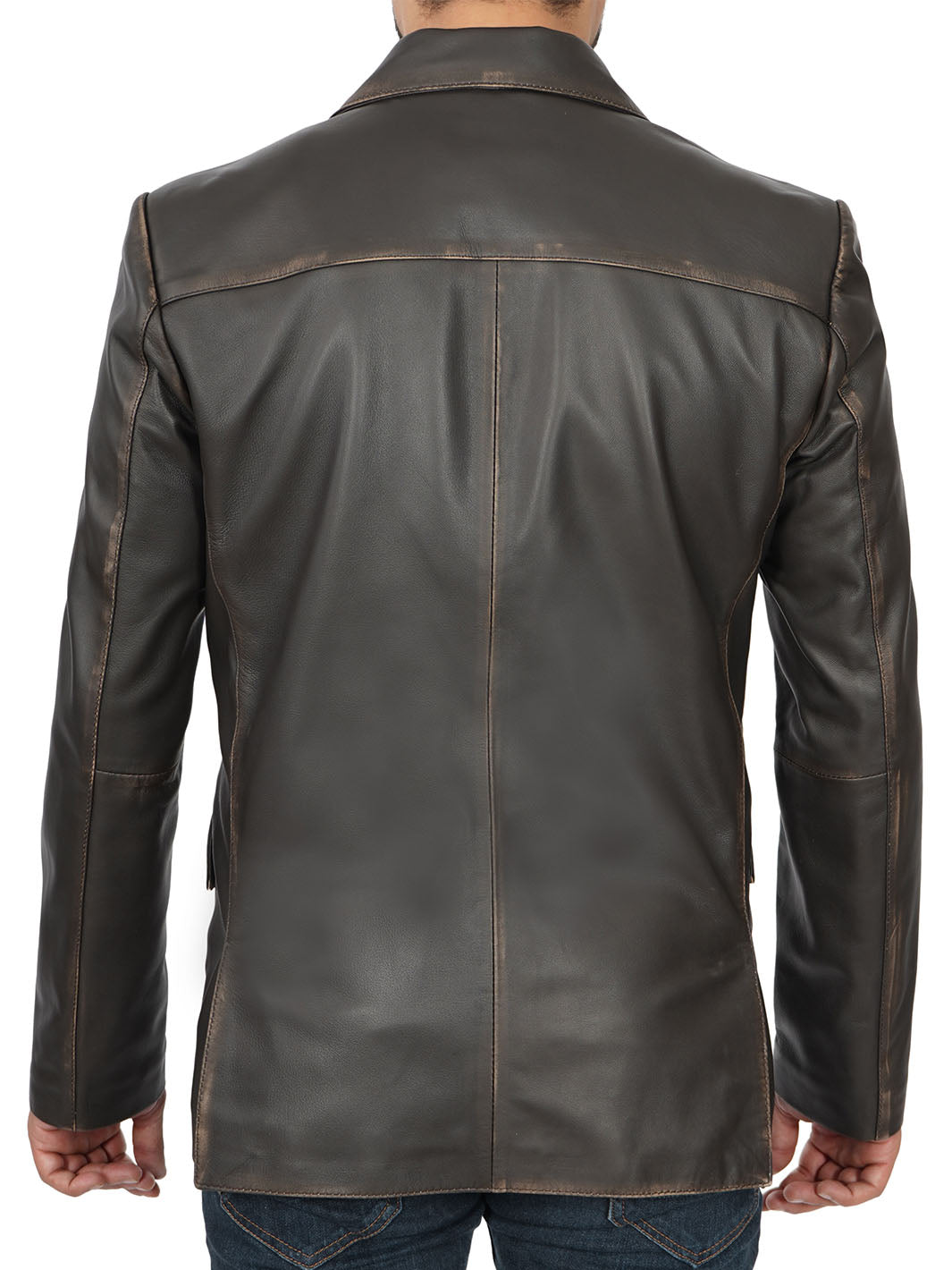 Mens Leather Blazer Jacket