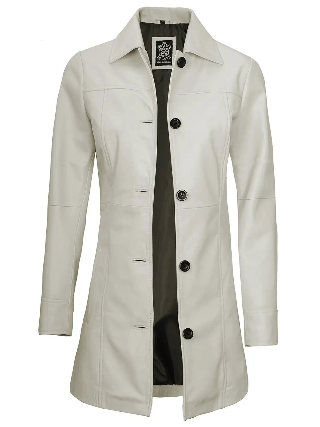 Off white leather coat