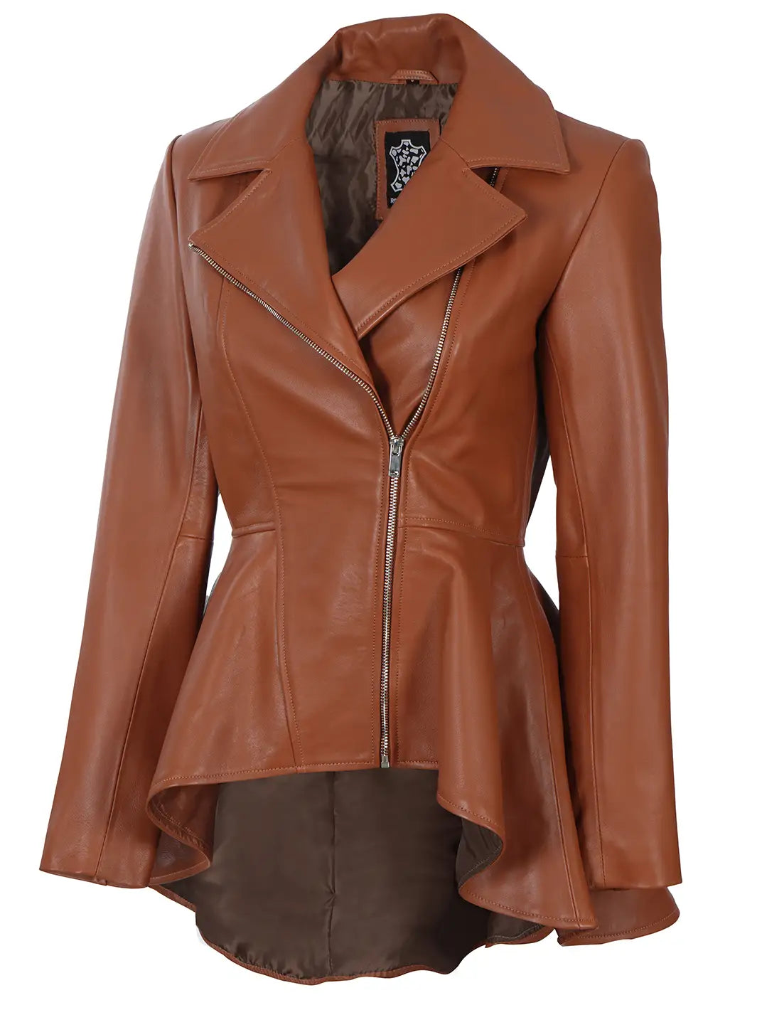 Real leather peplum leather jacket