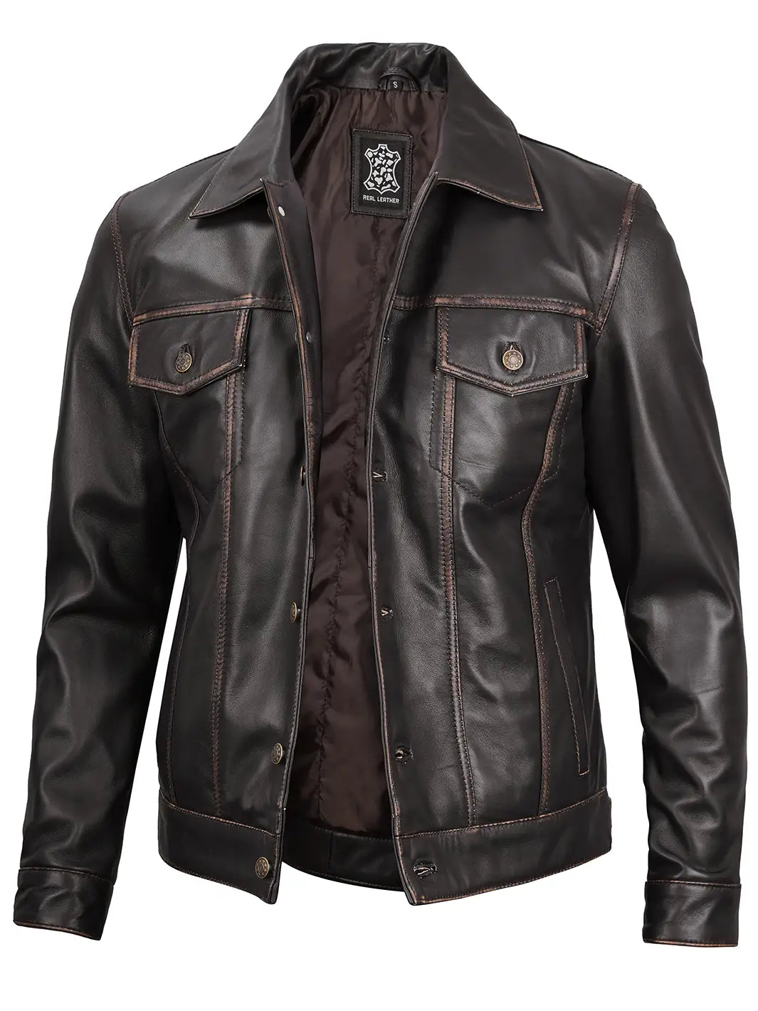 Ruboff trucker leather jacket