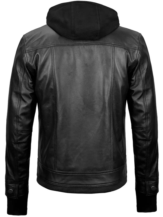 Tralee hooded leather jacket