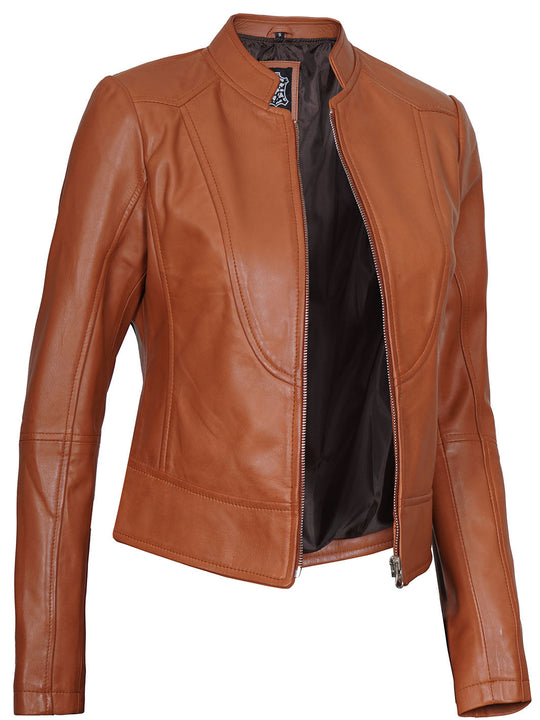 Womens Cafe Racer leather Jacket