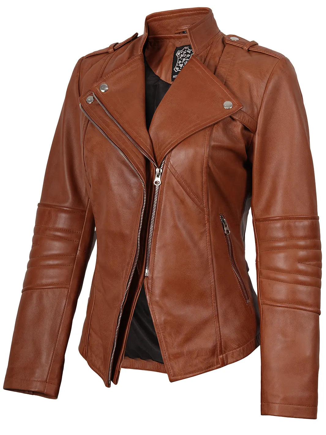 Women's motorcycle style leather jacket