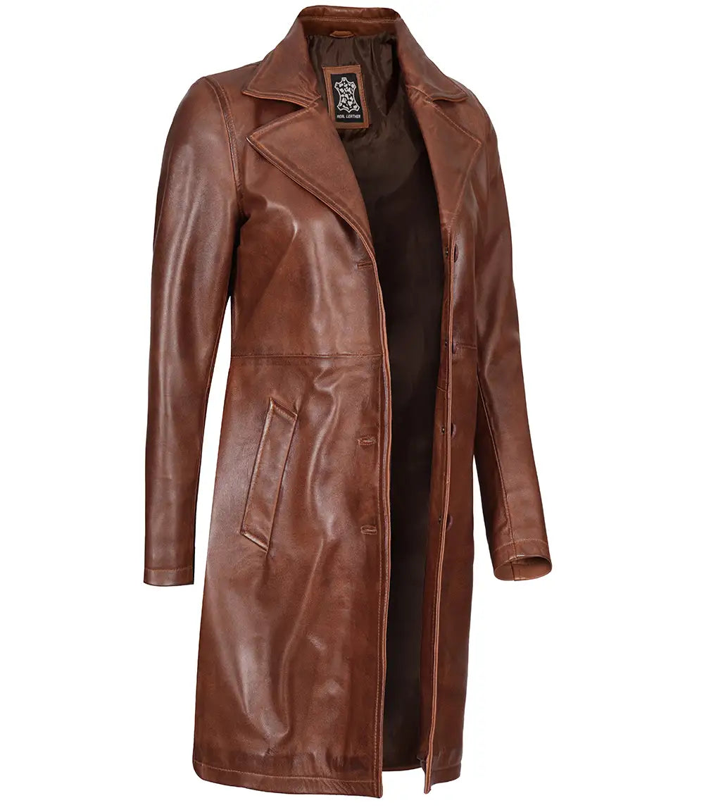 Women car coat leather jacket