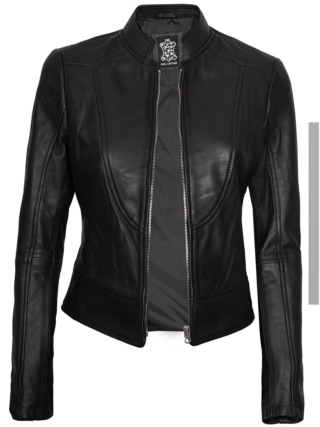 Amy Womens Black Fitted Leather Jacket