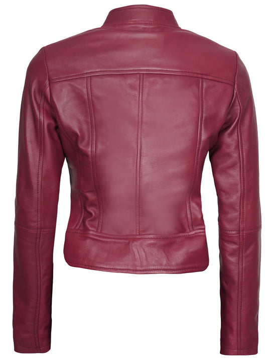 Womens Pink Real Leather Jacket