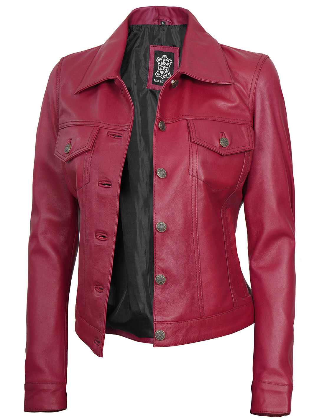 Womens pink Leather jacket