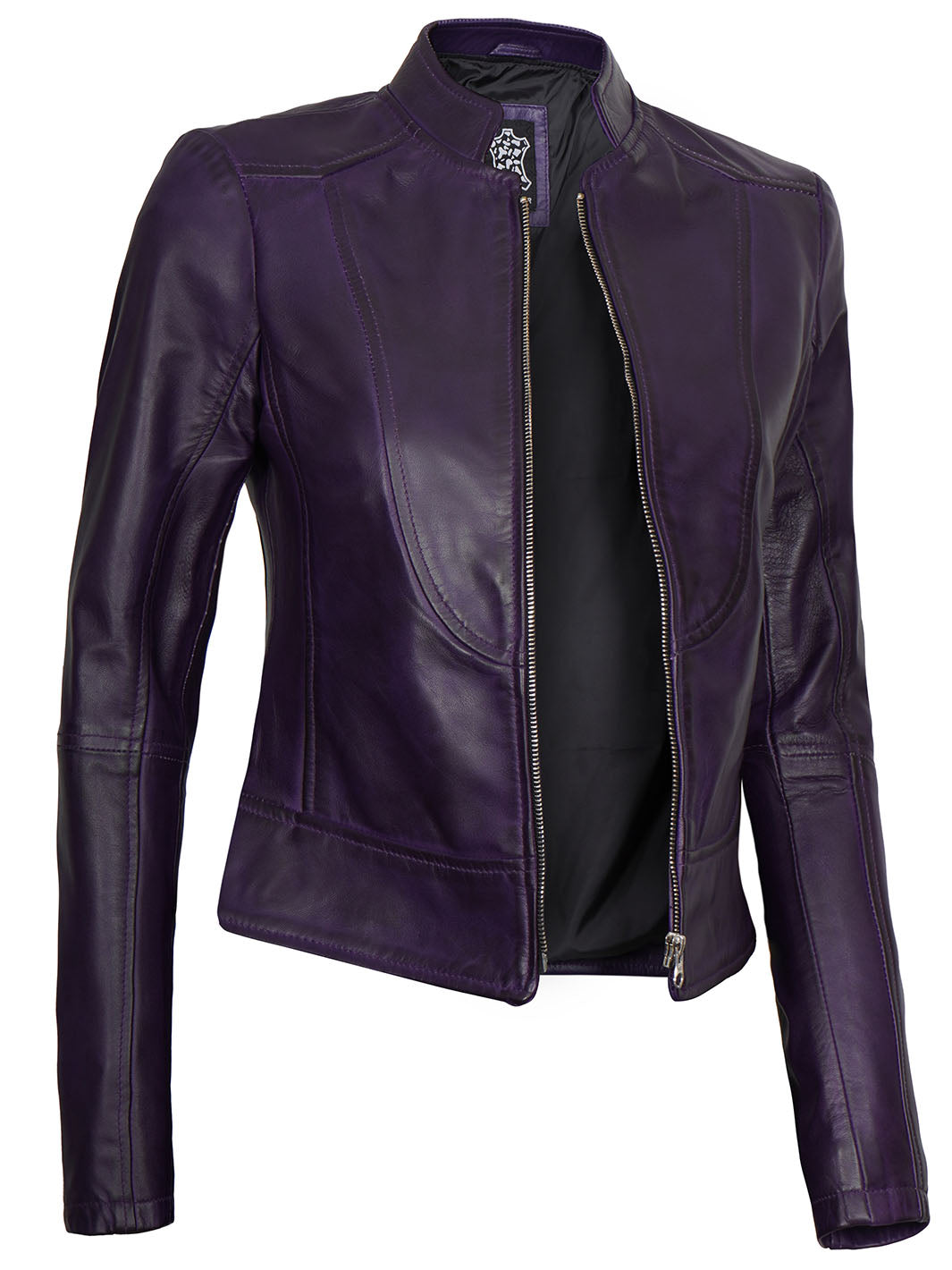 womens Purple Leather Jacket