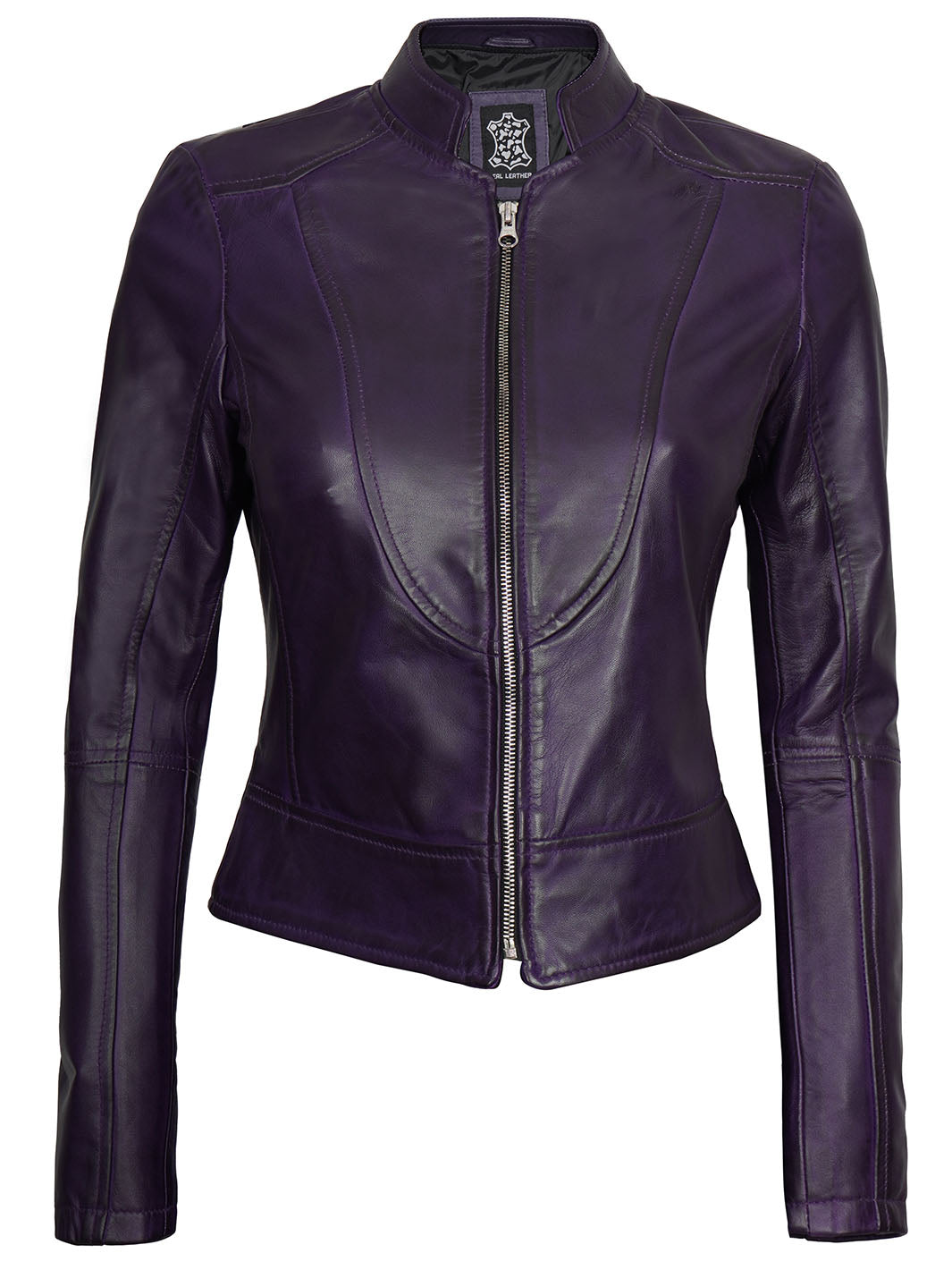Womens Purple Real Leather Jacket