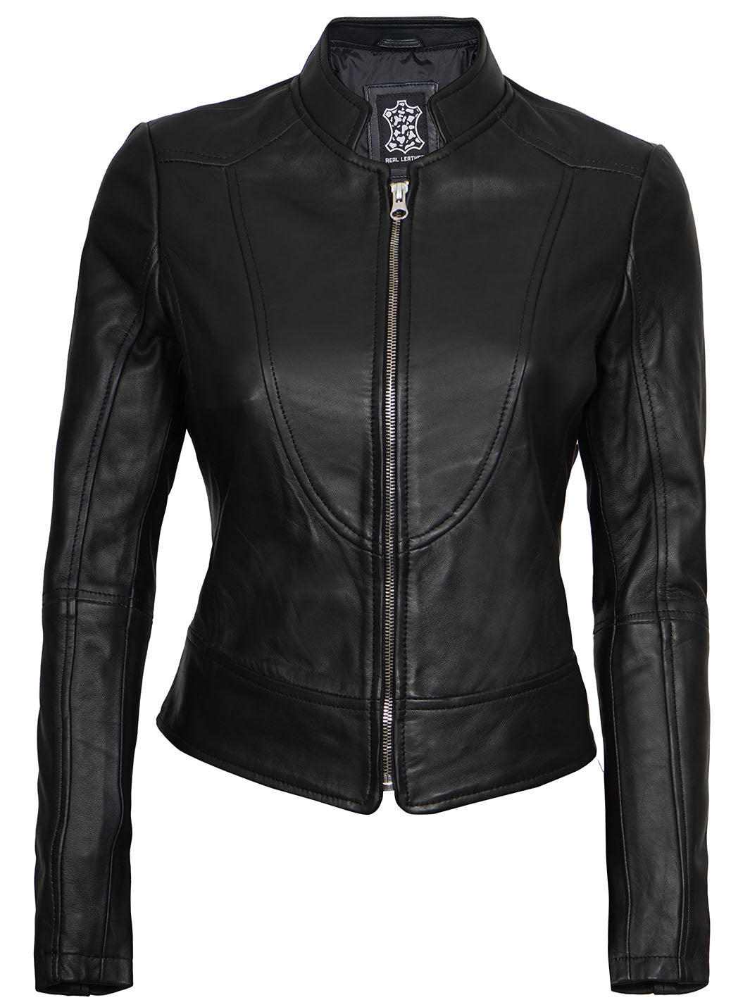 Womens Biker Leather Black Jacket