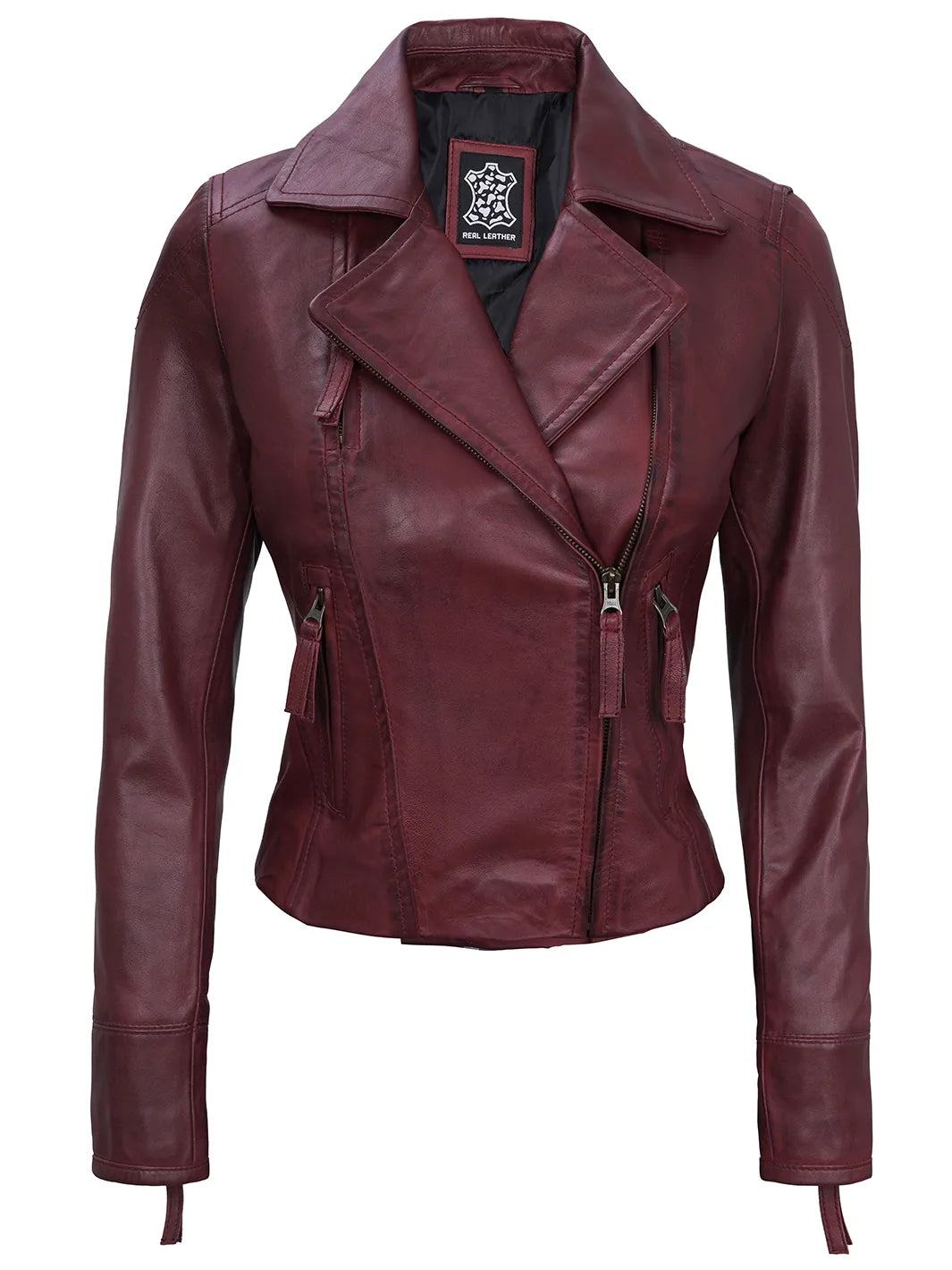 Womens biker leather jacket