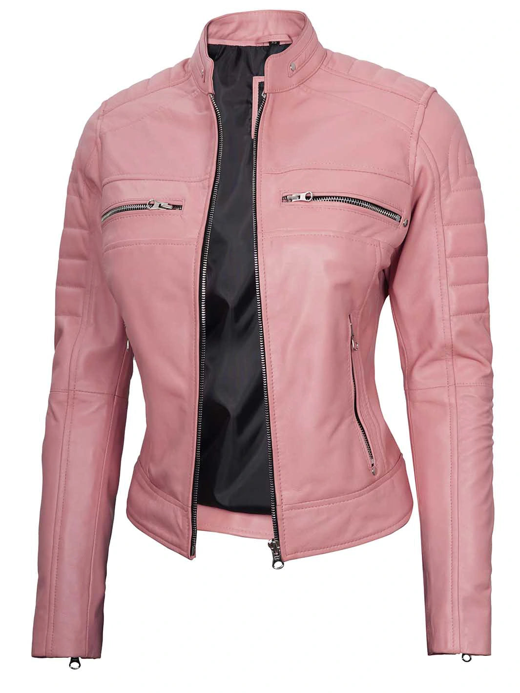Womens cafe racer leather jacket