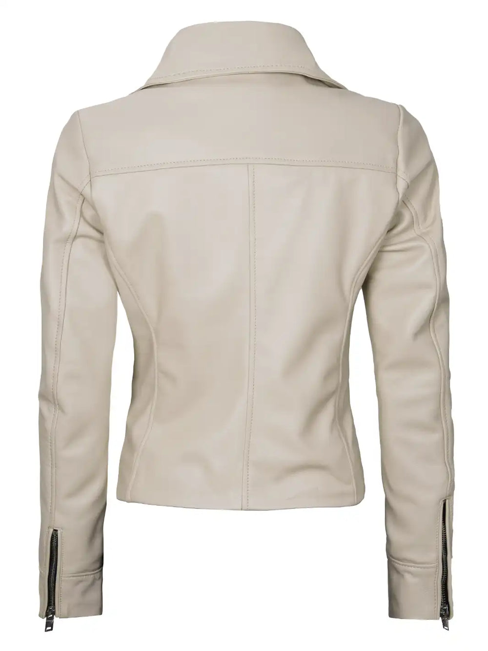 beige leather jacket for women