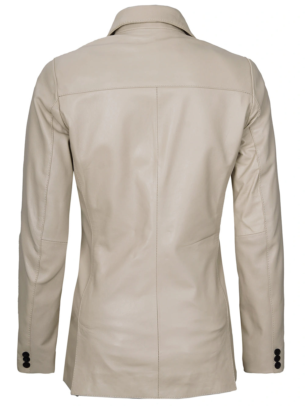 beige leather blazer for women