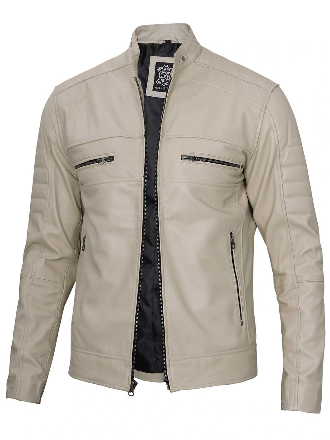 beige mens leather jacket