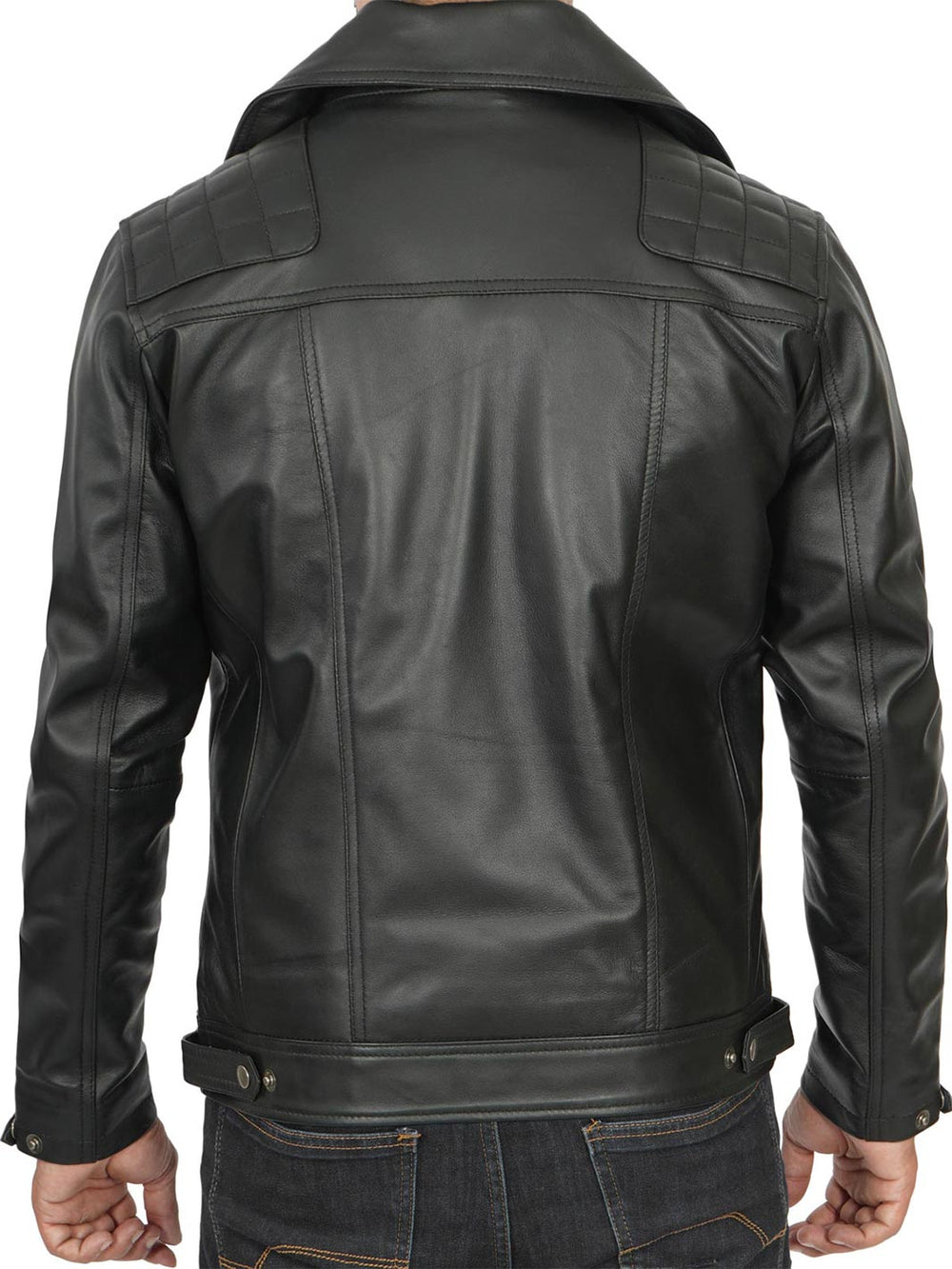 Black Mens Biker Leather Jacket