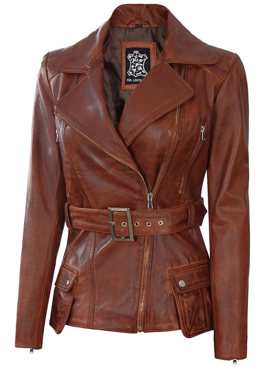 Women leather moto jacket