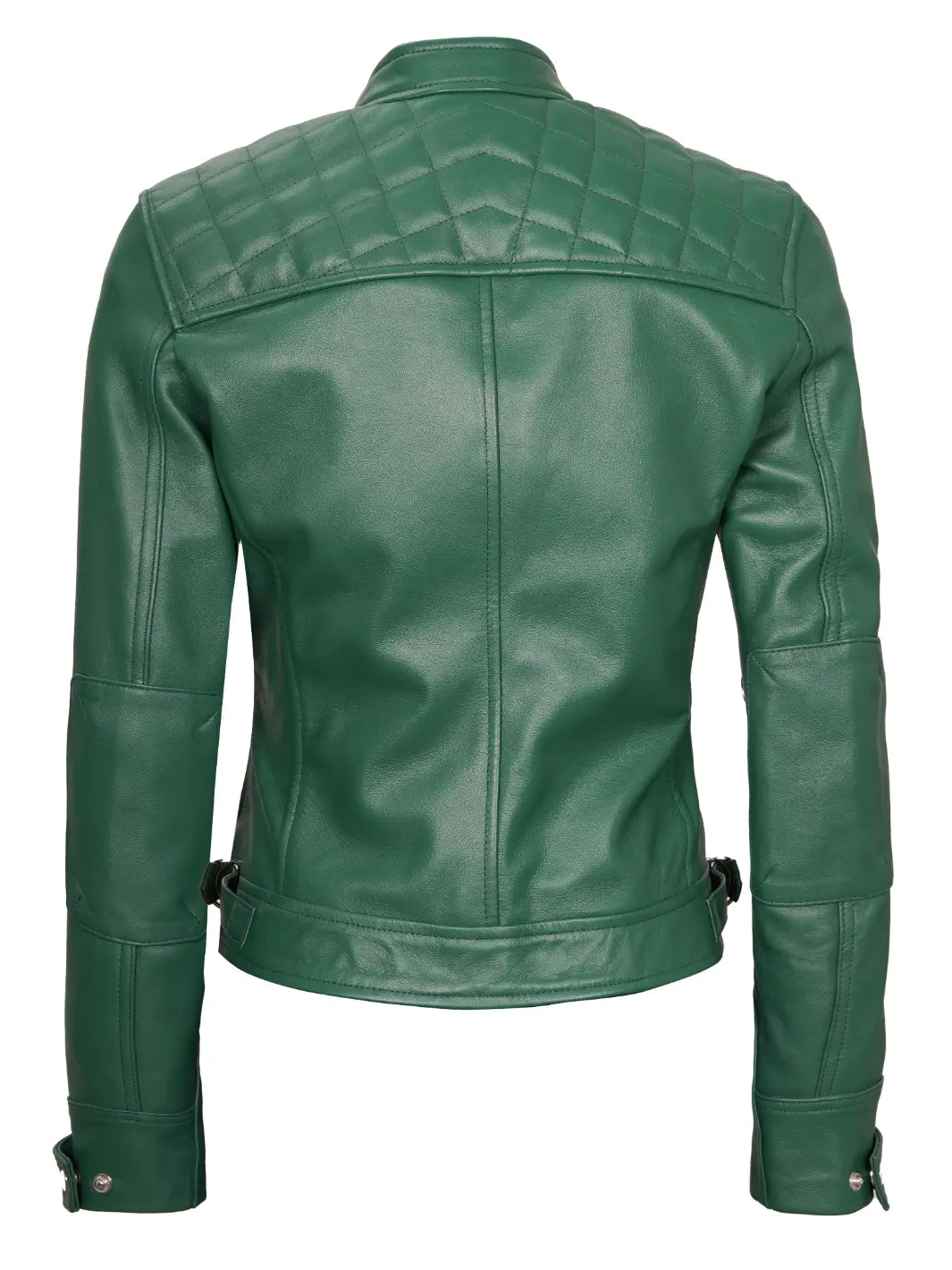 green leather jacket for women