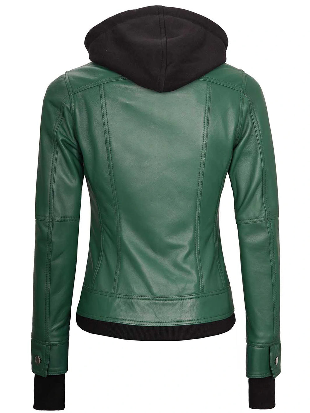 hooded leather jacket for women