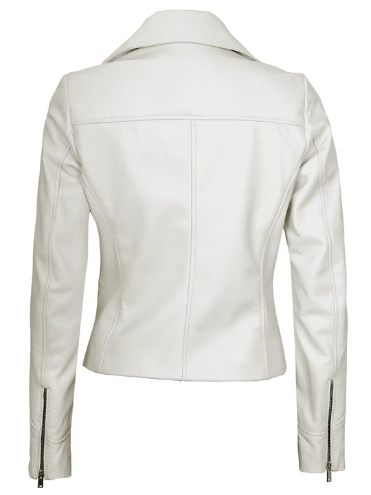 off white leather biker jacket