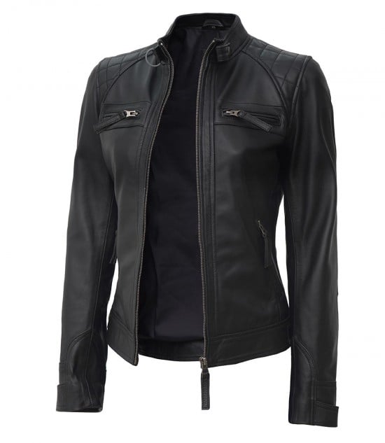 cafe racer womens leather jacket