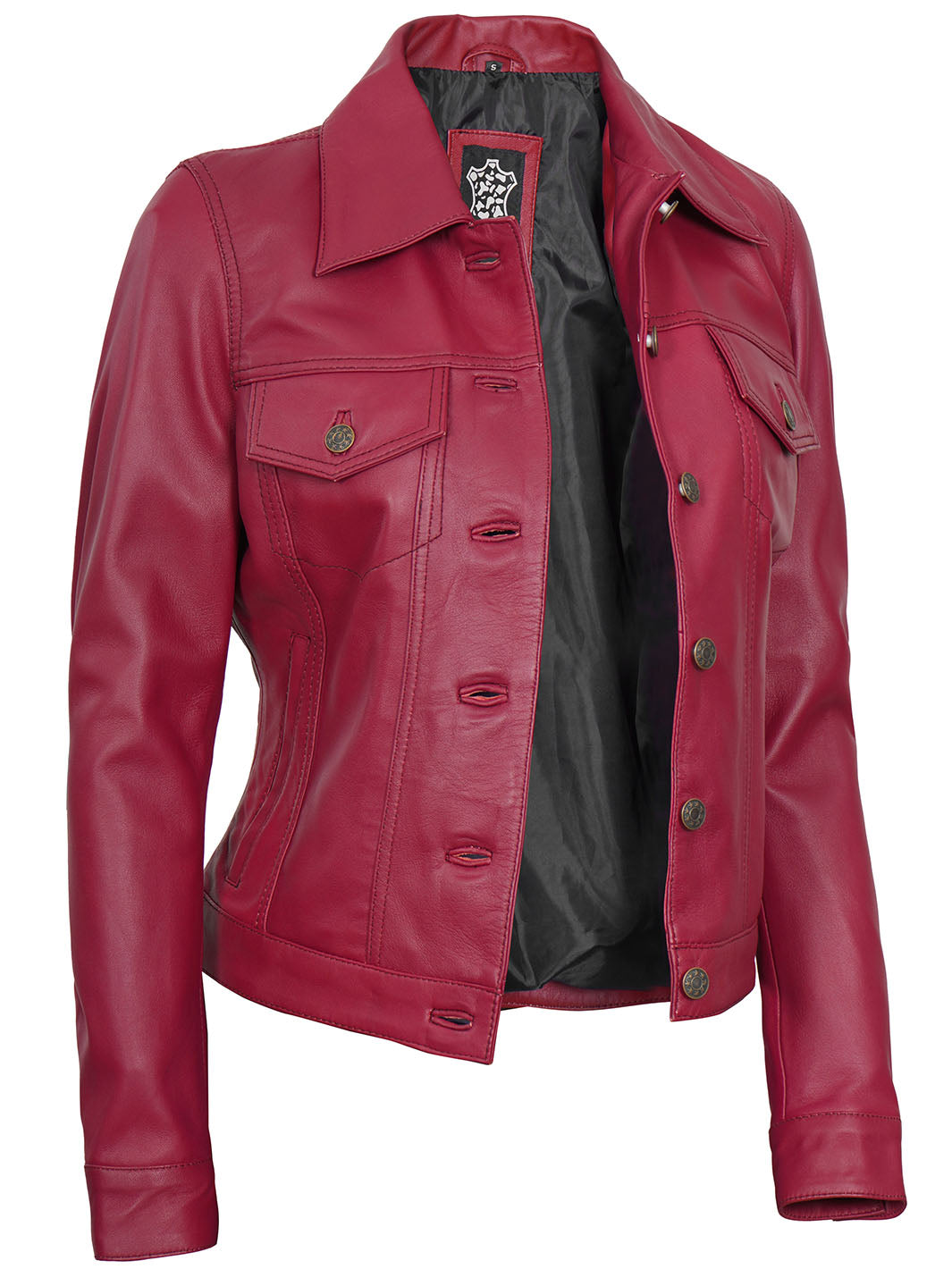 Womens Pink Biker Leather Jacket